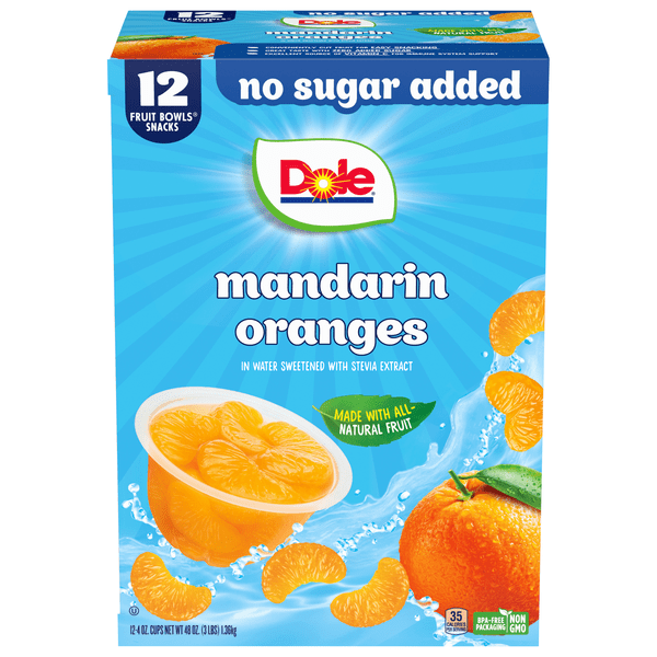 Save on Dole Fruit Cups Mandarin Oranges No Sugar Added 12 ct Order