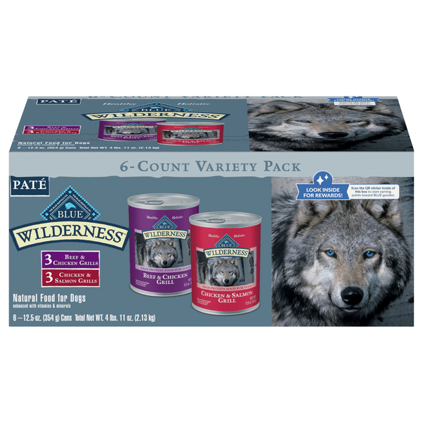 Save on BLUE Wilderness Pate Wet Dog Food Variety Pack 6 ct Order