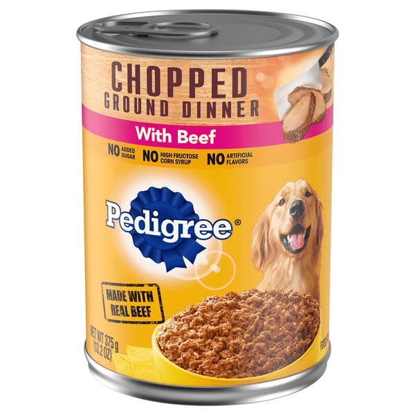 Save on Pedigree Chopped Ground Dinner Wet Dog Food with Beef Order