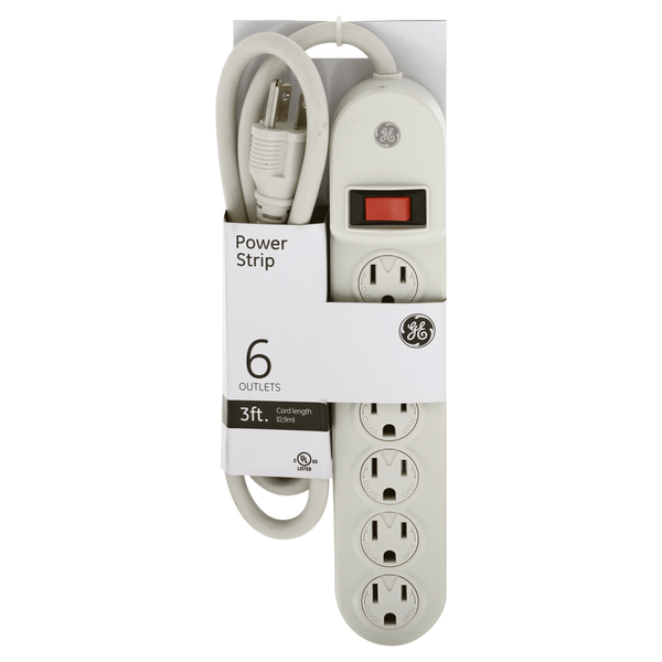 Save on GE Grounded Power Strip Indoor 6Outlet 3 Feet Order Online