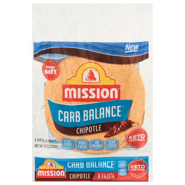 Save on Mission Carb Balance Super Soft Chipotle Fajita Tortilla Wraps