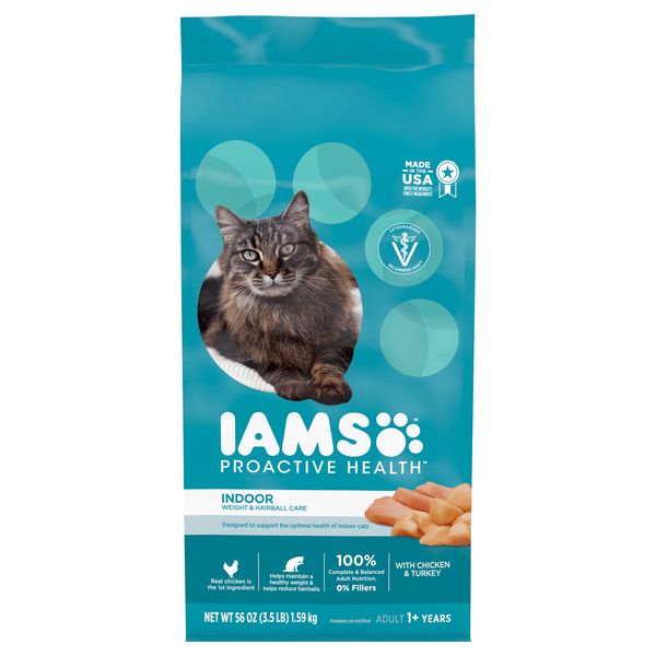 Save on IAMS Proactive Health Indoor Weight & Hairball Chicken Turkey