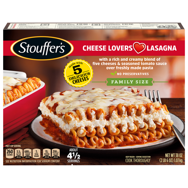 Save on Stouffer's Lasagna Cheese Lovers Family Size Order Online
