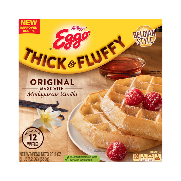 Save on Kellogg's Eggo Thick & Fluffy Waffles Belgian Style Original