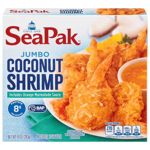 Save on SeaPak Jumbo Coconut Shrimp w/Orange Marmalade Sauce Frozen Order Online Delivery Stop