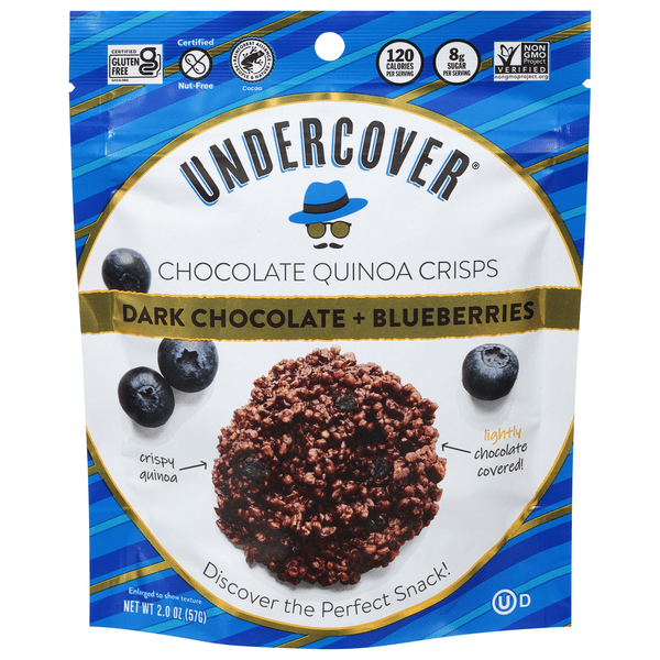 Save on Undercover Quinoa Crisps Dark Chocolate & Blueberries Order