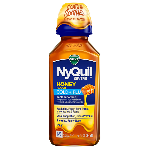 Save on Vicks NyQuil Severe Cold & Flu Relief Liquid Honey Flavor Order
