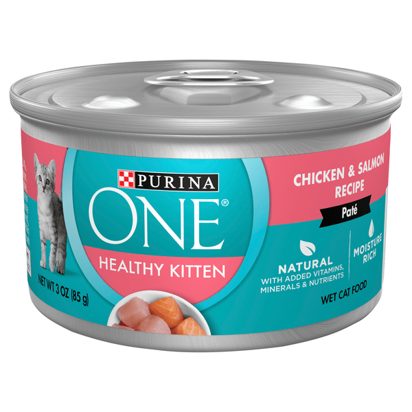 Save on Purina ONE Healthy Kitten Wet Cat Food Pate Chicken & Salmon Natural Order Online