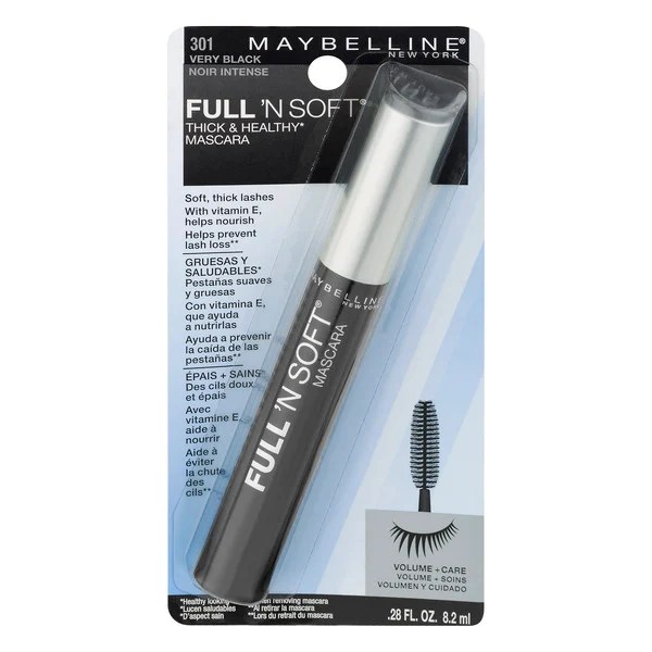Save on Maybelline Full 'n Soft Thick & Healthy Mascara Very Black 301
