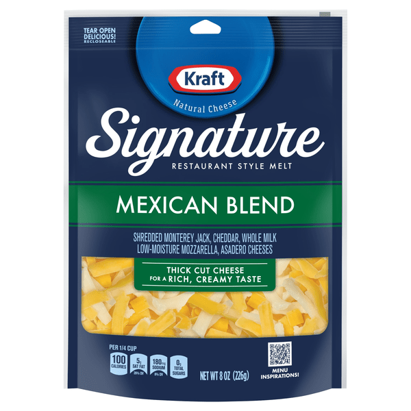 Save on Kraft Natural Signature Thick Cut Shredded Mexican Cheese Blend