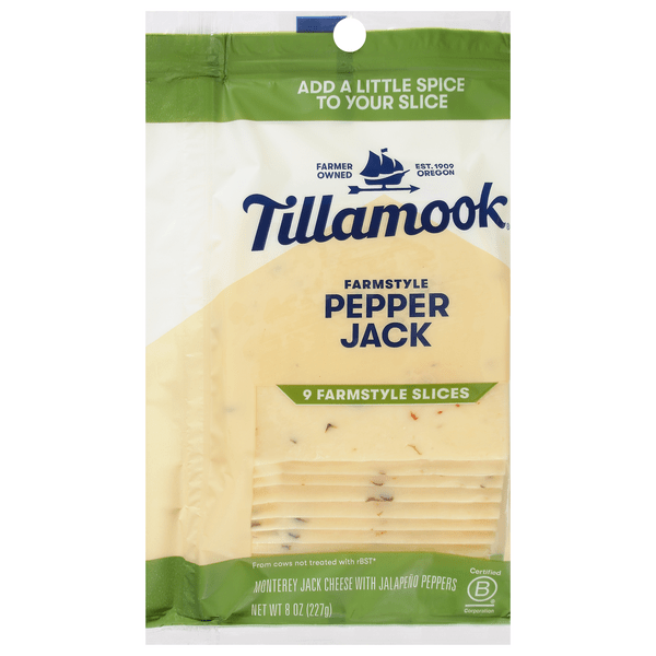 Save on Tillamook Pepper Jack Cheese Farmstyle Slices 9 ct Order