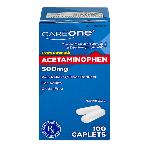 Save on CareOne Extra Strength Pain Relief Acetaminophen 500 mg Caplets