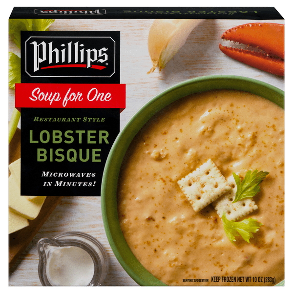 Save on Phillips Restaurant Style Lobster Bisque Soup For One Frozen