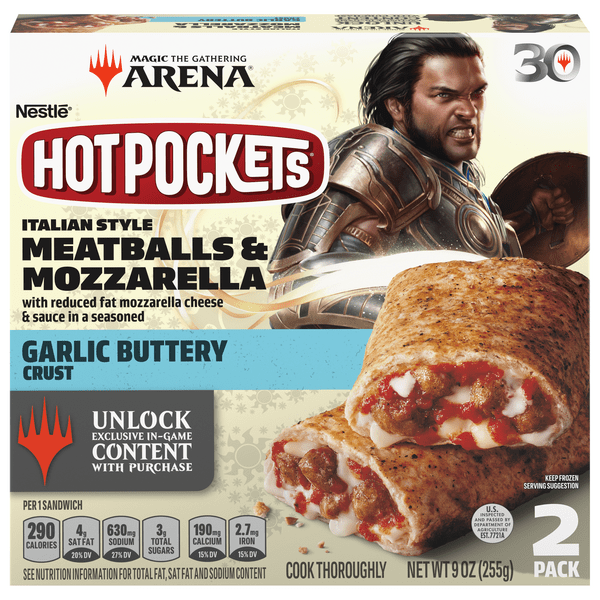 Save on Hot Pockets Meatballs & Mozzarella with Garlic Buttery Crust