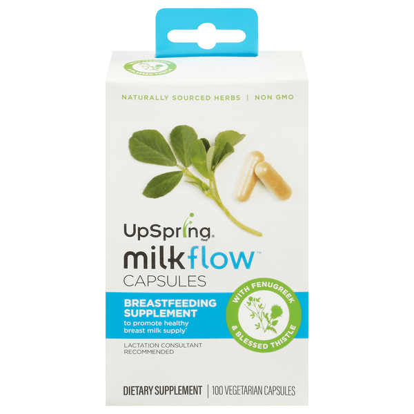 Save on UpSpring Milk Flow Breastfeeding Supplement Fenugreek + Blessed