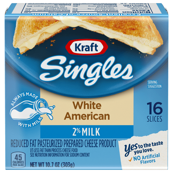 Save on Kraft Singles White American Cheese 2 Milk Reduced Fat 16 ct