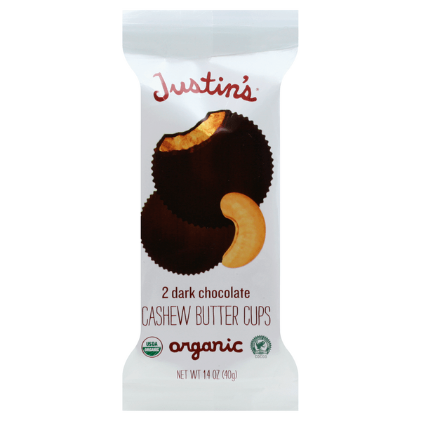 Save on Justin's Cashew Butter Cups Dark Chocolate Organic 2 ct Order