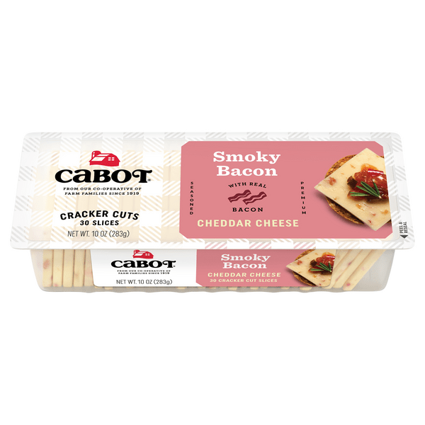Save on Cabot Cheddar Cheese Cracker Cuts Smoky Bacon Slices 30 ct