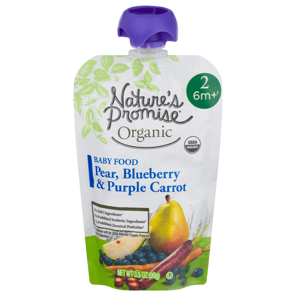 Save on Nature's Promise Organic Stage 2 Baby Food Pear Blueberry