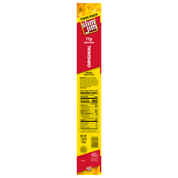 Save on Slim Jim Smoked Snack Sticks Original Twin Pack Order Online