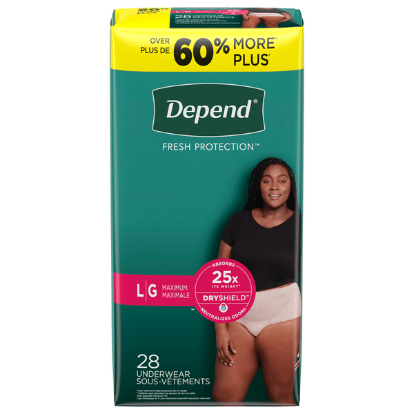 Save on Depend Women's Fresh Protection Incontinence Underwear Maximum