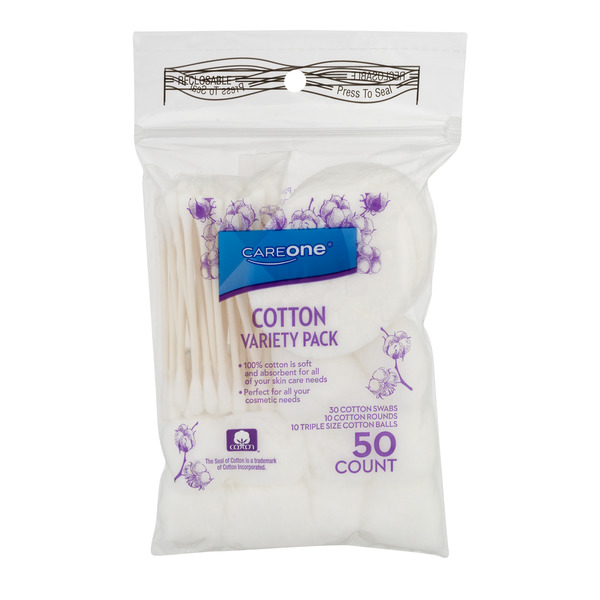 Save on CareOne Cotton Variety Pack Swabs, Cotton Rounds, Triple Size