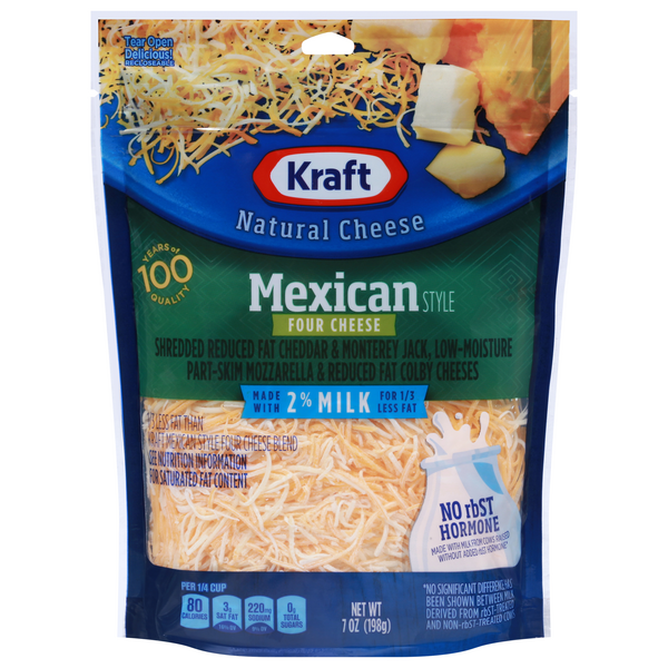 Save on Kraft Mexican Style Four Cheese Reduced Fat Shredded Order