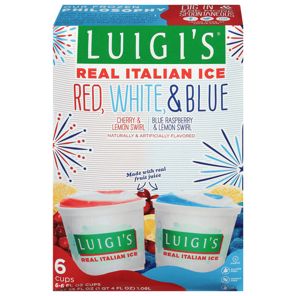 Save on Luigi's Italian Ice Red White & Blue 6 ct Order Online