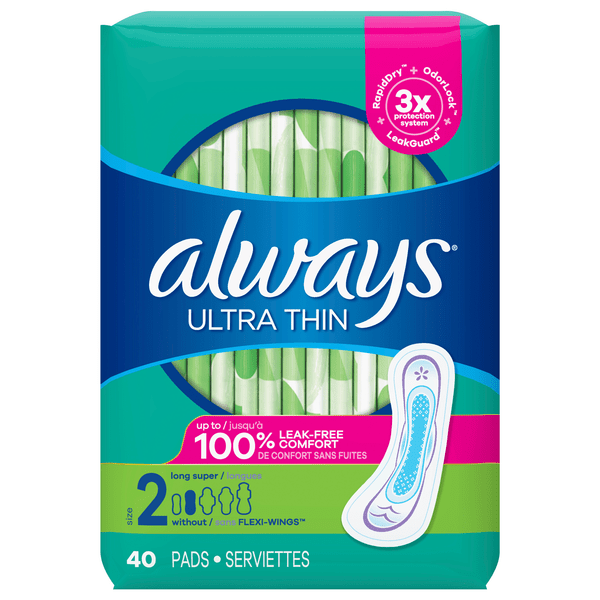 Save on Always Pads Ultra Thin Super Long Size 2 Order Online Delivery Stop & Shop