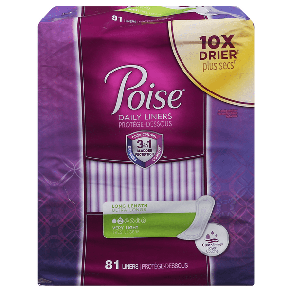 Save on Poise Daily Incontinence Liners Long Length Absorbency Very