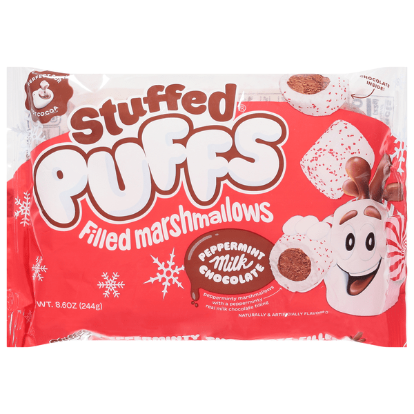 Save on Stuffed Puffs Filled Marshmallows Peppermint Milk Chocolate