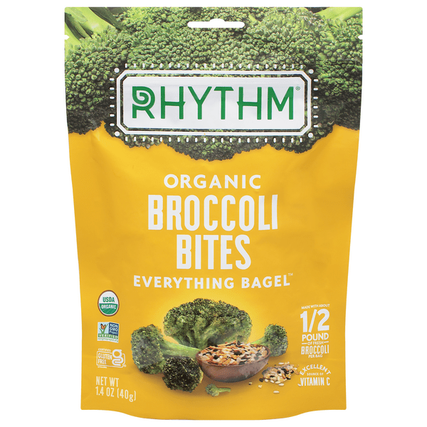 Save on Rhythm Broccoli Bites Everything Bagel Organic Gluten Free
