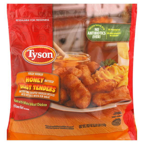 Save on Tyson Breaded Chicken Breast Tenders Honey Battered Fully
