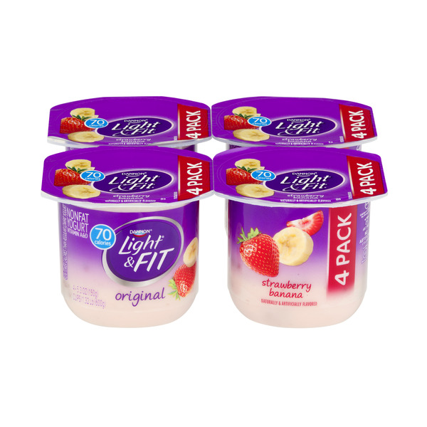 Save on Dannon Light & Fit Yogurt Strawberry Banana Non Fat 4 ct