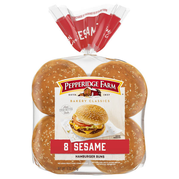 Save on Pepperidge Farm Hamburger Buns Sesame Topped 8 ct Order