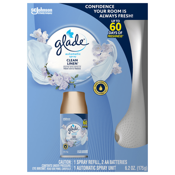 Save on Glade Clean Linen Air Freshener Automatic Spray Starter Kit