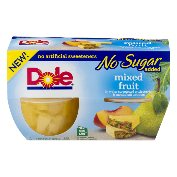 Save on Dole Fruit Cups Mixed Fruit No Sugar Added 4 ct Order Online