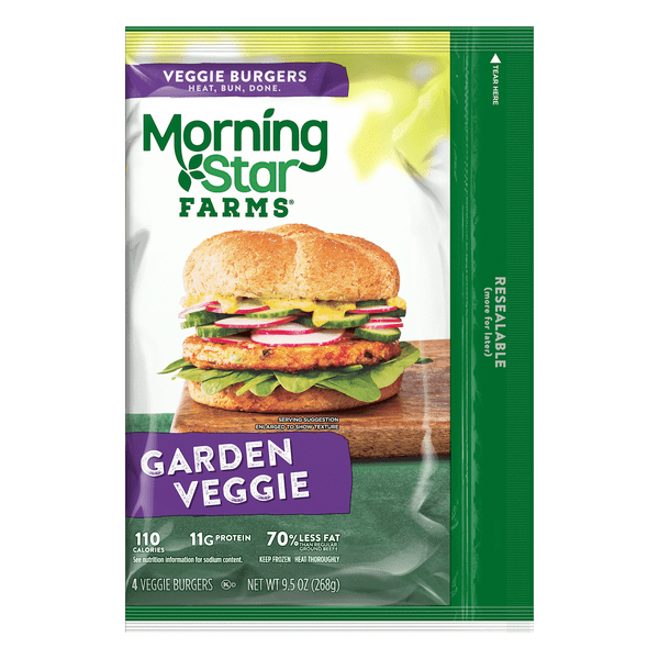 Save on MorningStar Farms Veggie Burgers Garden Veggie Plant Protein