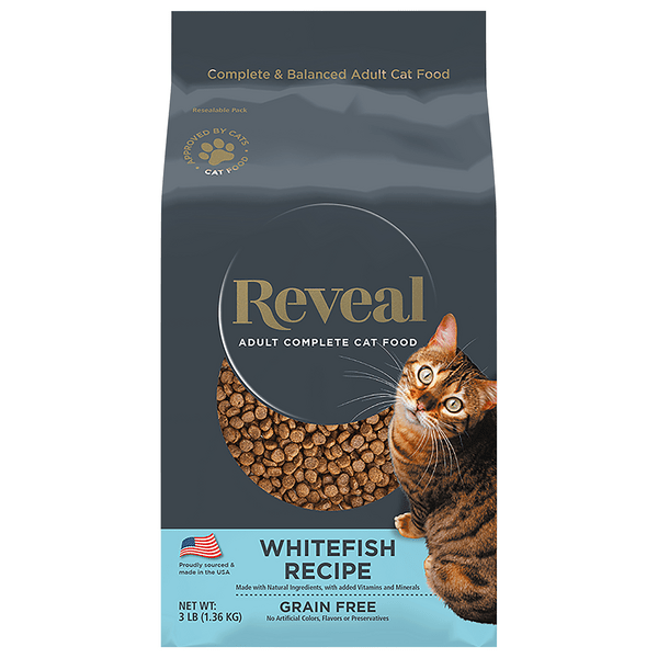 Save on Reveal Grain Free Whitefish Recipe Adult Complete Dry Cat Food