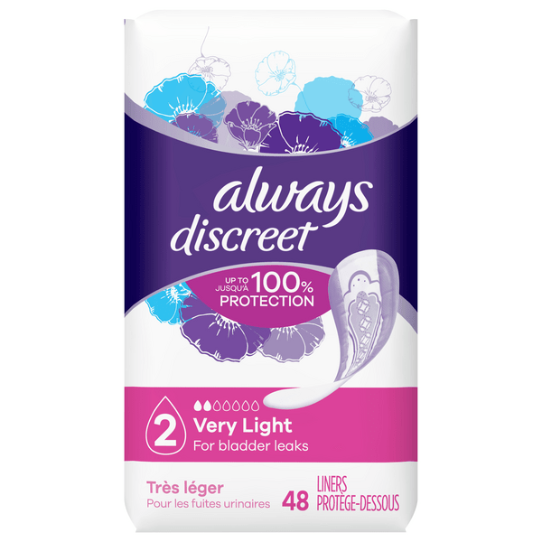 Save on Always Discreet Incontinence Liners 2 Very Light Order Online