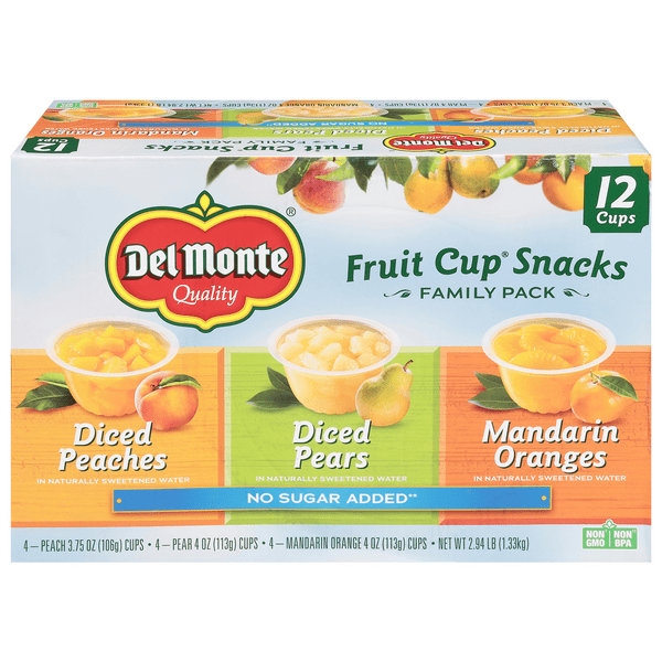 Save on Del Monte Fruit Cups Snacks No Sugar Added Family Pack 12 ct