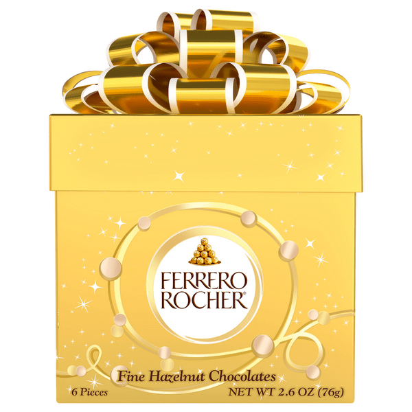 Save on Ferrero Rocher Christmas Hazelnut Chocolate Candy Gift Box 6