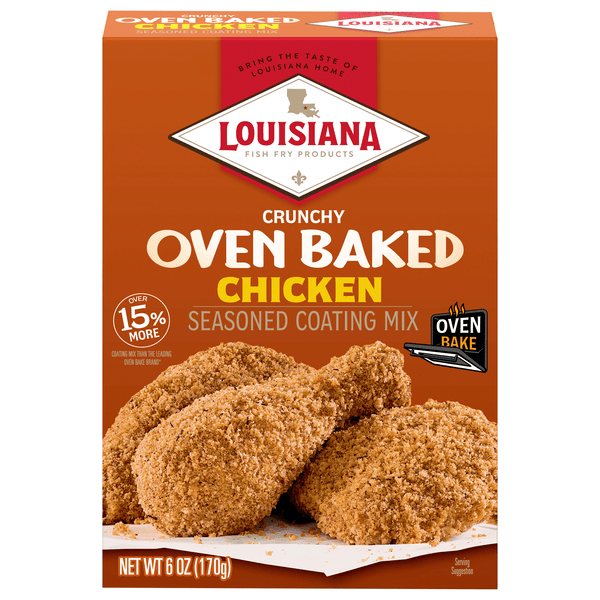 Save on Louisiana Fish Fry Crunchy Bake Seasoned Coating Mix Chicken
