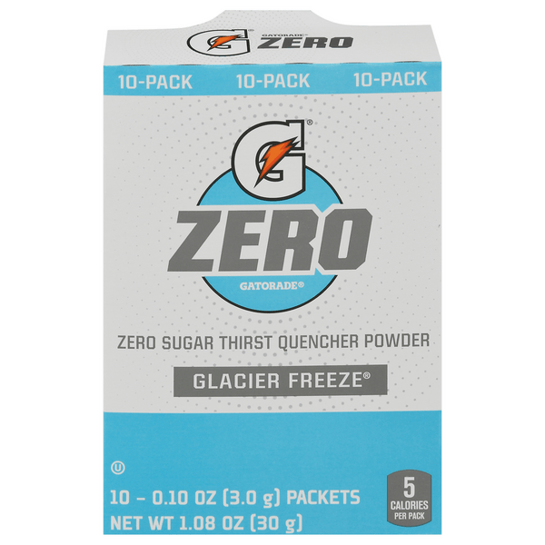 Save on Gatorade Zero Thirst Quencher Powder Glacier Freeze 10 ct
