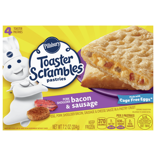Save on Pillsbury Toaster Scrambles Pastries Bacon & Sausage 4 ct