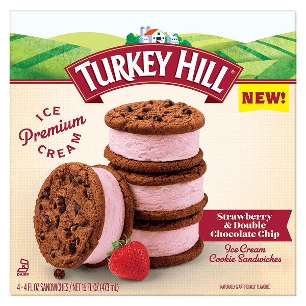 Save on Turkey Hill Ice Cream Cookie Sandwich Strawberry & Double