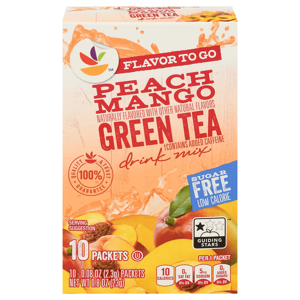 Save on Our Brand Flavor To Go Drink Mix Peach Mango Green Tea Sugar