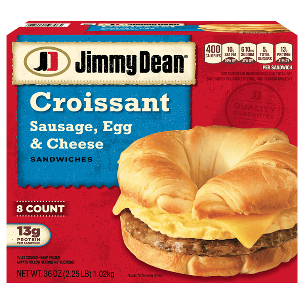 Save on Jimmy Dean Sausage Egg & Cheese Croissant Sandwiches 8 ct
