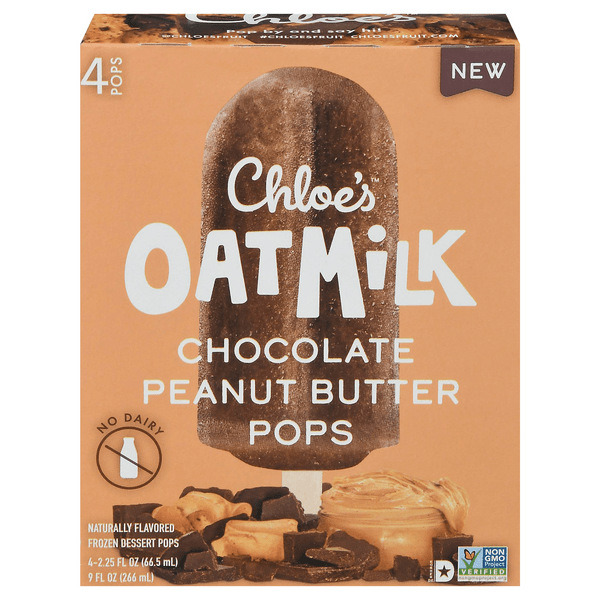 Save on Chloe's Oatmilk Frozen Dessert Pops Chocolate Peanut Butter 4