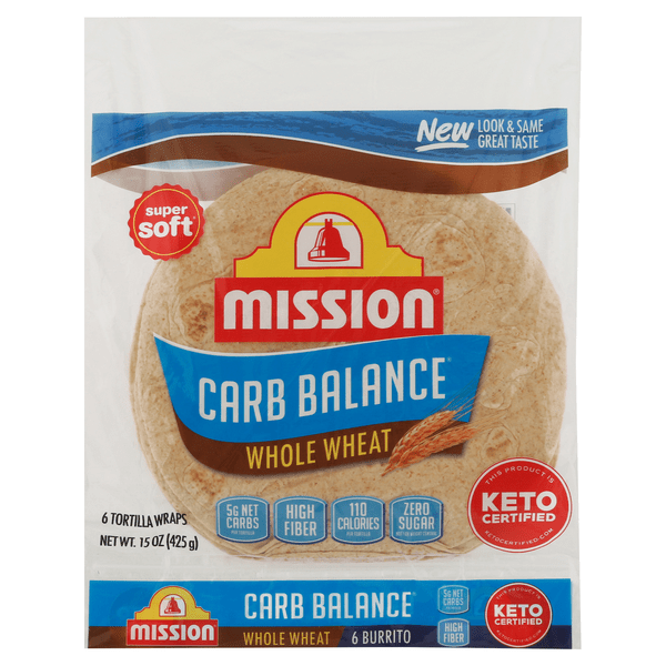 Save on Mission Carb Balance Whole Wheat Super Soft Burrito Tortilla